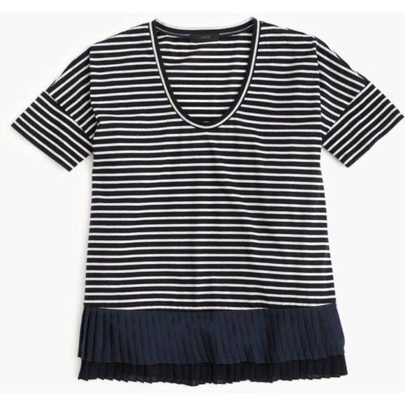 J. Crew Pleated Chiffon Hem Shirt - Picture 4 of 6